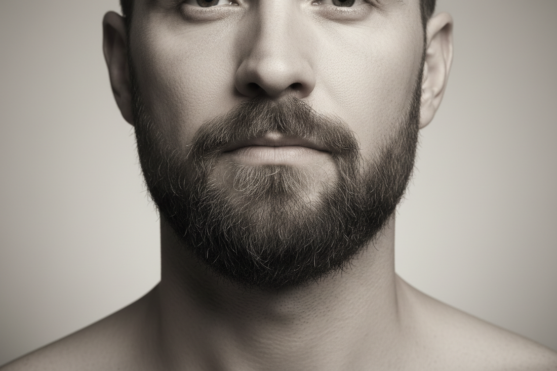 Short beard with proper structure and neckline definition for patchy beard solutions