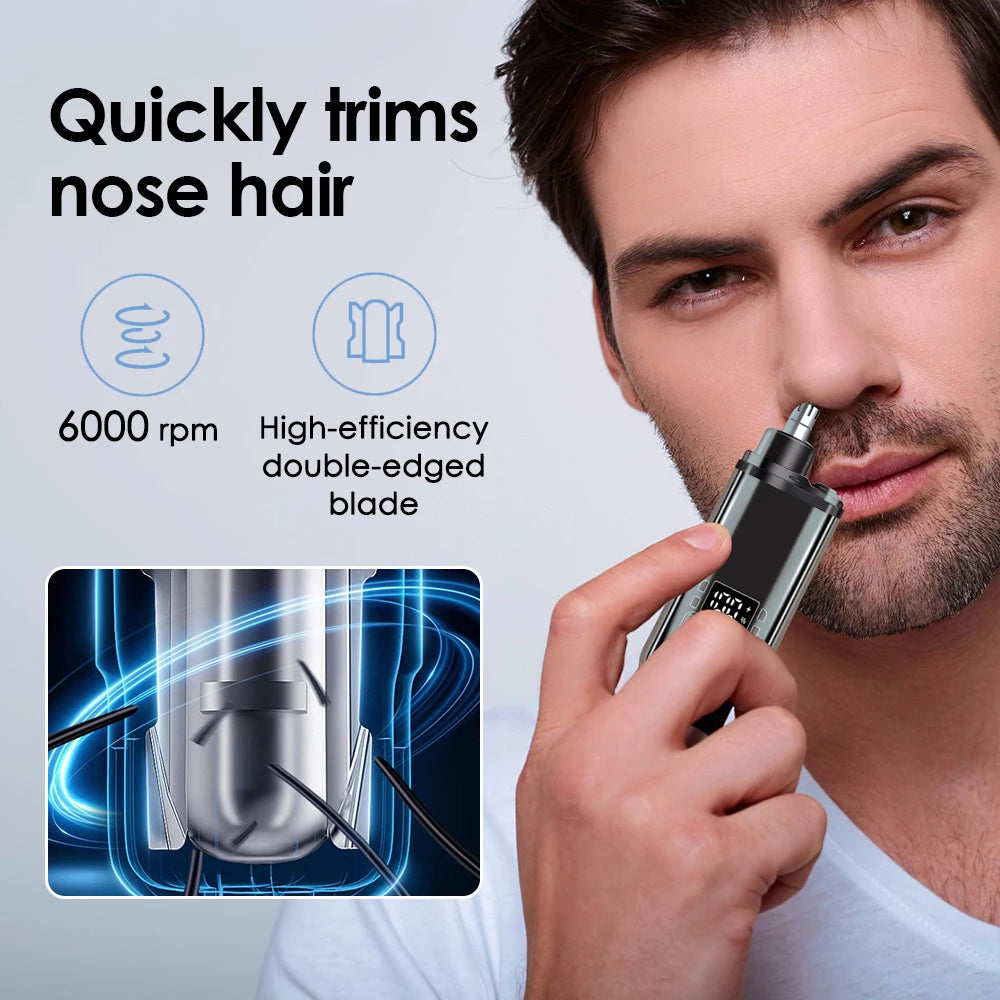 Men’s Nose & Ear Hair Trimmer – Safe High-Speed Precision Groomer