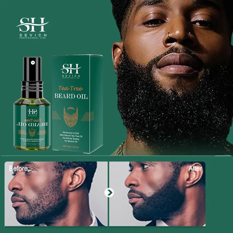 Tea Tree Beard Growth Oil — Thickening & Skin‑Clearing Treatment
