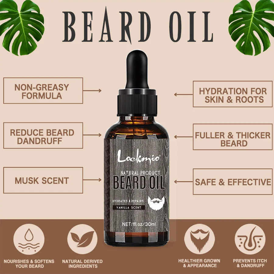 Beard Oil 4-Piece Set – Nourishing, Softening & Frizz-Control Conditioning Oils