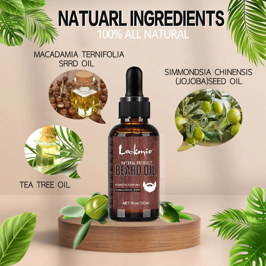Beard Oil 4-Piece Set – Nourishing, Softening & Frizz-Control Conditioning Oils