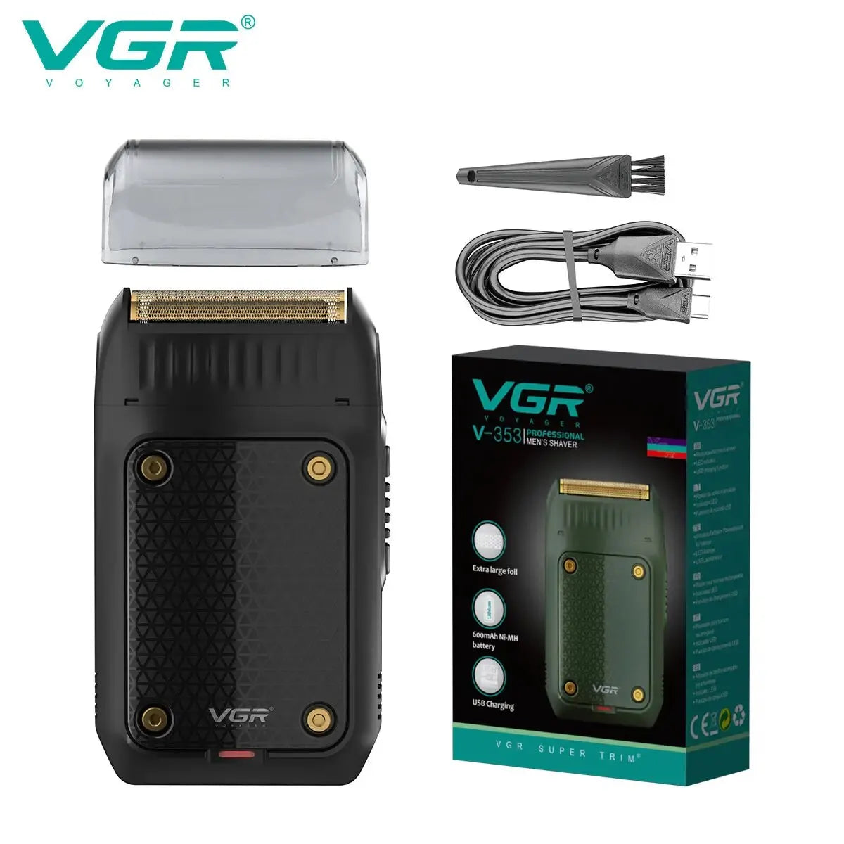 VGR V‑353 Professional Electric Shaver — Portable Rechargeable