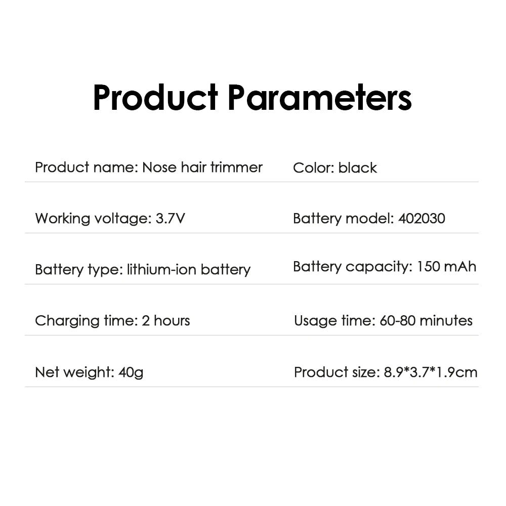 Men’s Electric Nose & Ear Hair Trimmer — High‑Speed Precision