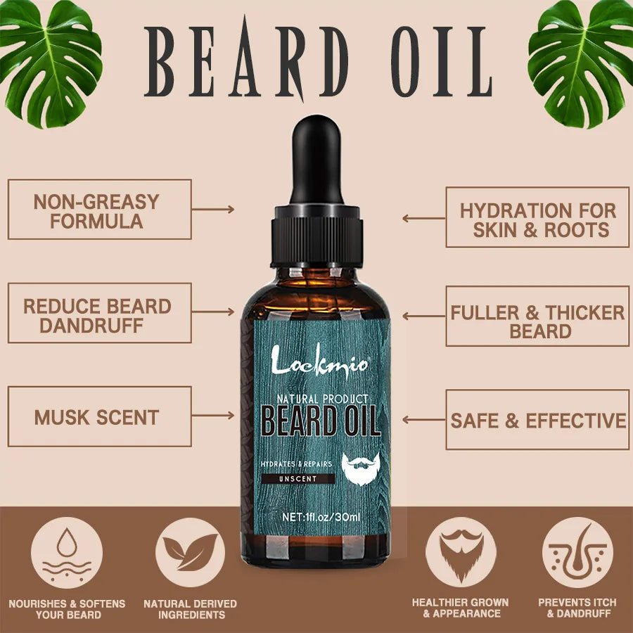 Beard Oil 4-Piece Set – Nourishing, Softening & Frizz-Control Conditioning Oils