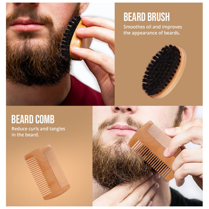 Men’s Beard Grooming Kit – Oil, Balm, Comb & Scissors